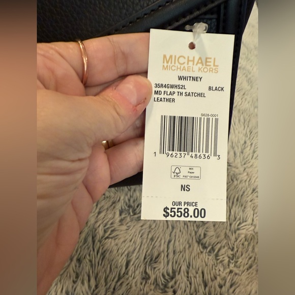 NWT MICHAEL Michael Kors Whitney Polished Leather Top Handle Satchel - Picture 9 of 15